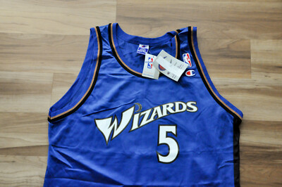 Kwame Brown Washington Wizards Champion Jersey Blue NBA Men 44 L