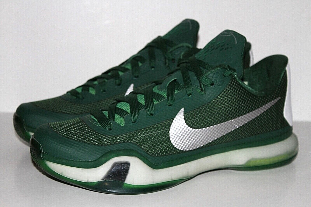 NEW Nike Kobe X TB Basketball Shoes Mens 8.5 Green Silver White