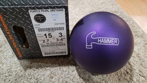 Hammer Purple Pearl Urethane Bowling Ball | 15 Pounds | 3-4