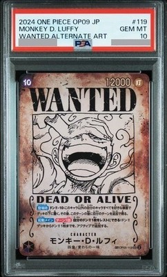 PSA 10 OP05-119 Monkey D. Luffy Nika SEC WANTED Emperors ONE PIECE