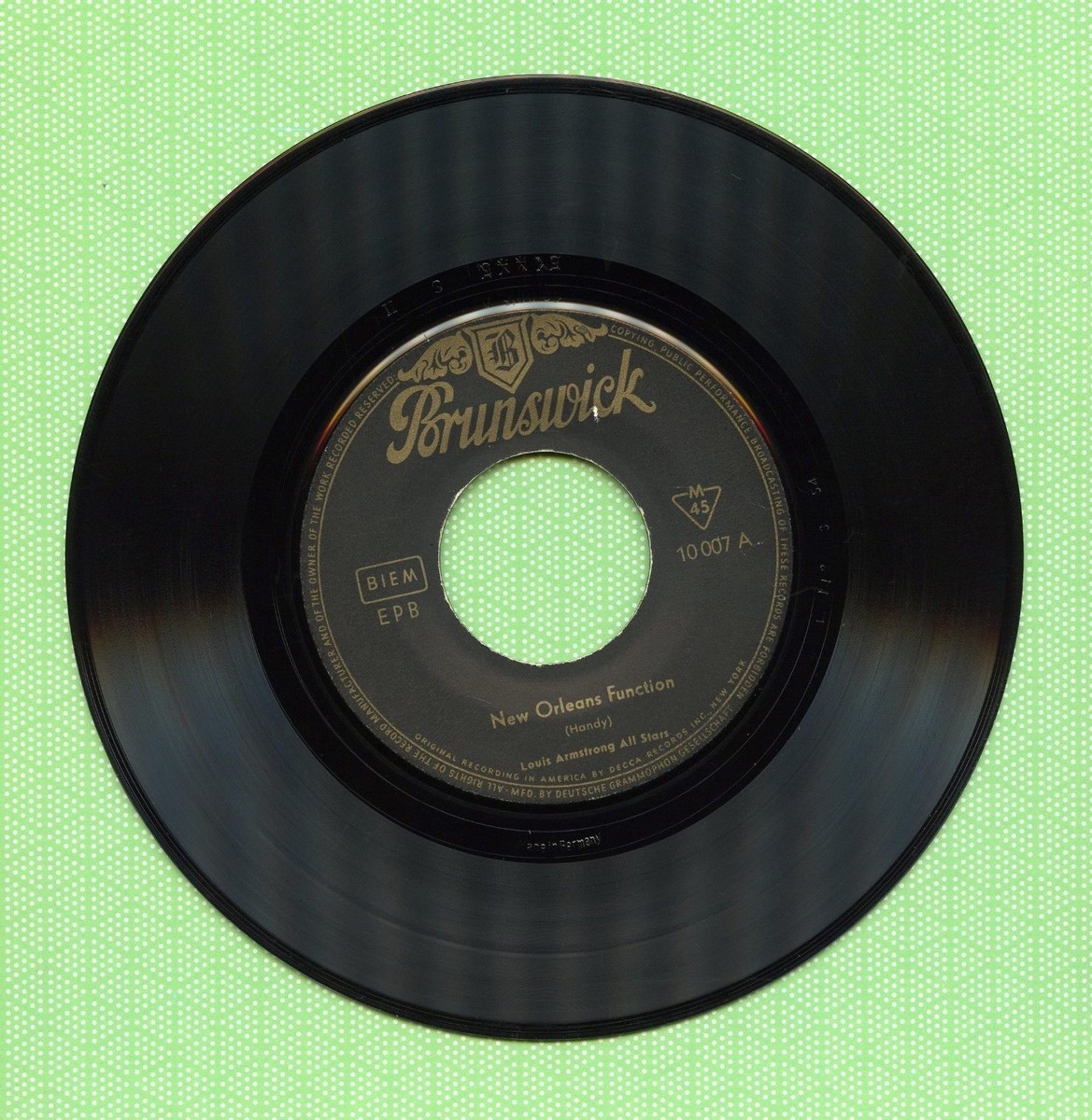 LOUIS ARMSTRONG / New Orleans Function BRUNSWICK 10007 EPB Press