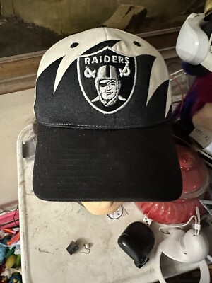 Vintage Raiders Shark Tooth Hat Adjustable NFL Cap Embroidered