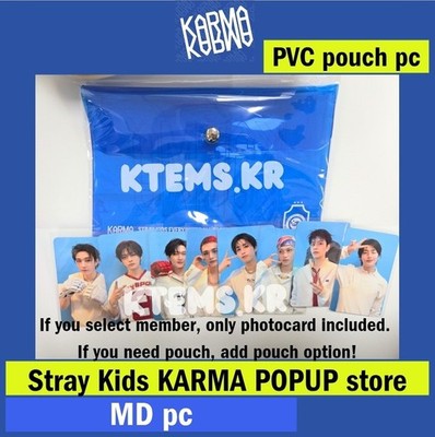 Stray Kids KARMA photocard POP UP store pvc pouch stamp QR Uniform