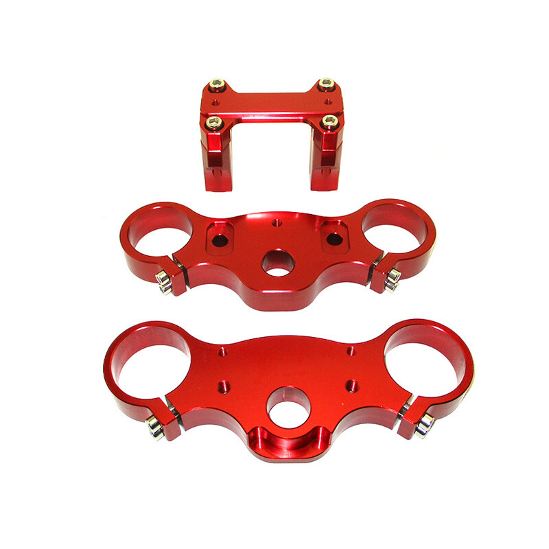 Red CNC Aluminum 45/48-22mm Triple Clamp Set For Pit Dirt Bike