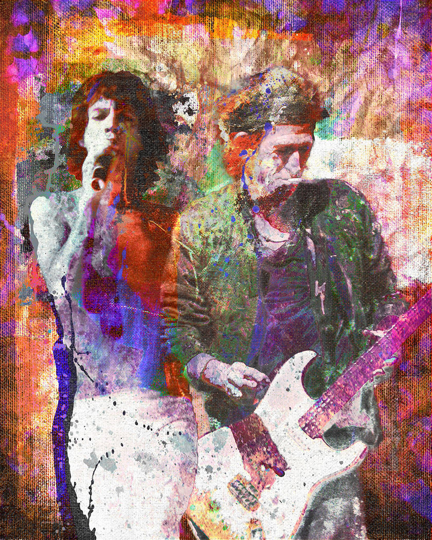 Rolling Stones Art Print, Stones Canvas, Mick Jagger, Keith