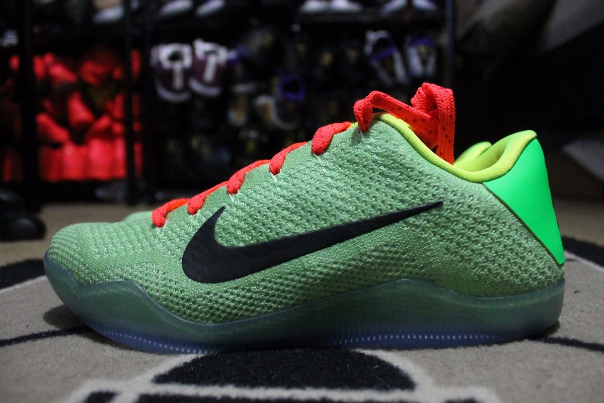 NEW Nike Kobe XI Elite Low Flyknit iD Grinch Neon Green Sz 11 | eBay