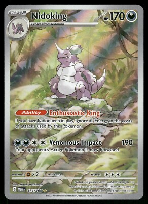 Nidoking Illustration Rare NM 174/165 Scarlet & Violet 151 Pokemon