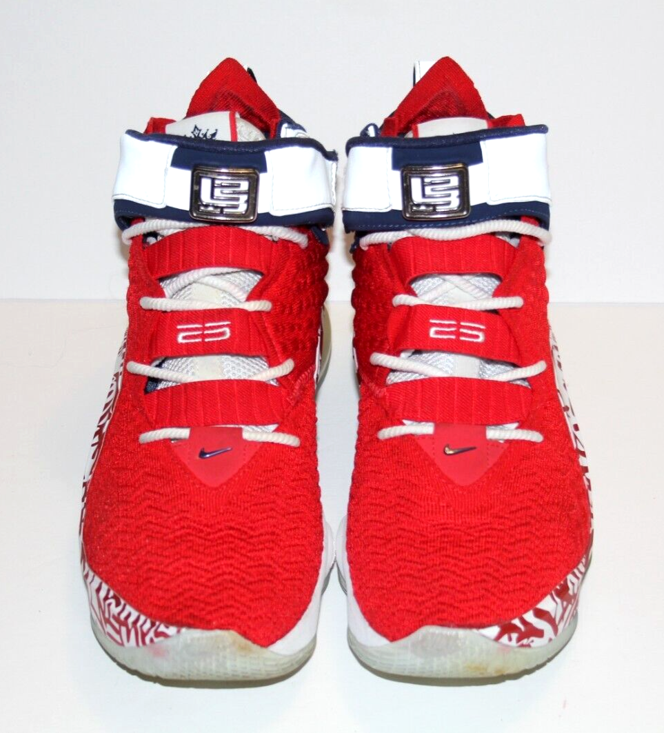 Men's Nike LeBron XVII 17 Red Graffiti Remix FP Basketball Shoes