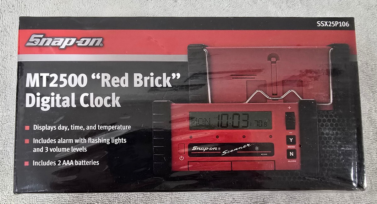 SNAP-ON TOOLS COLLECTIBLE MT2500 SCANNER RED BRICK DIGITAL CLOCK
