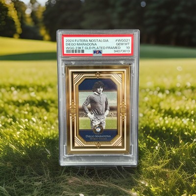 2024 Futera Nostalgia Diego Maradona World Greats 23KT Gold Framed