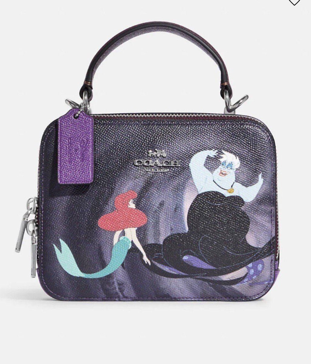 NWT Disney X Coach Box Crossbody With Maleficent Motif Leather