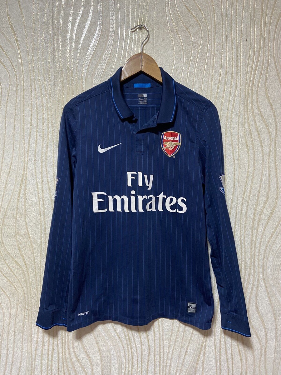 ARSENAL LONDON 2009 2010 AWAY SHIRT JERSEY LONG SLEEVE NIKE sz S