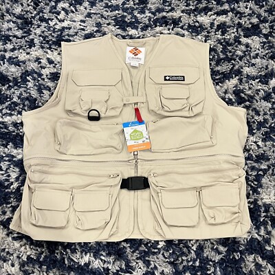 Men's Columbia Field Creek Big Horn Vest L Large Ancient Fossil