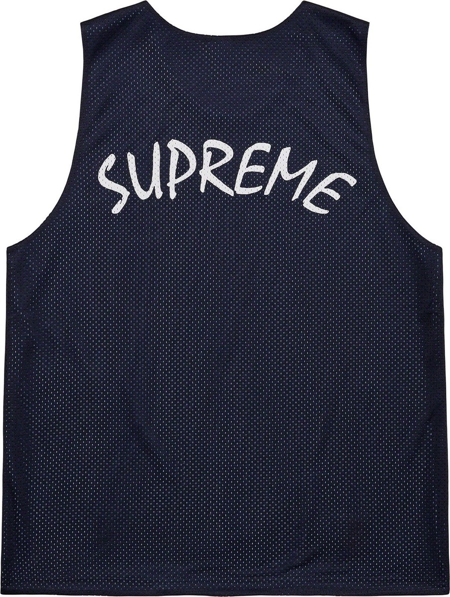 Supreme Mustang Reversible Basketball Jersey Navy Blue SS23 Men's