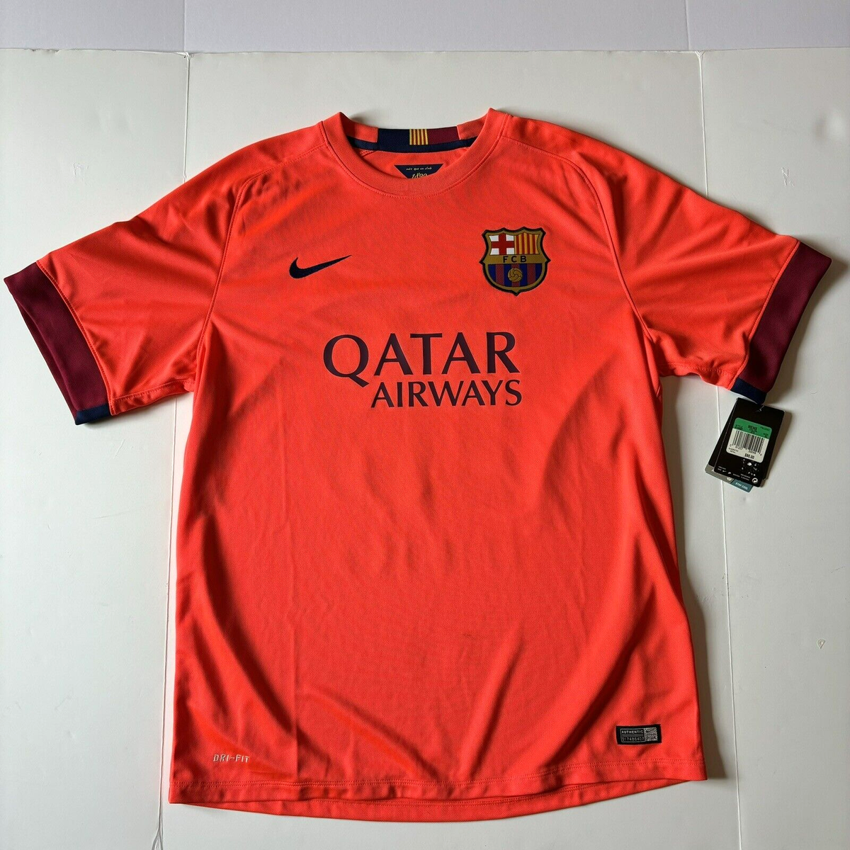FC BARCELONA Messi 14/15 NIKE Away Jersey Authentic PINK BNWT XL