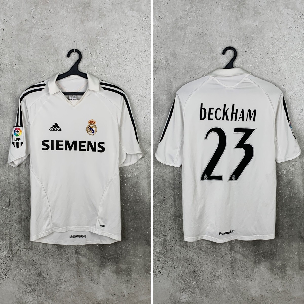 REAL MADRID 2005 2006 HOME FOOTBALL SHIRT #23 BECKHAM ADIDAS