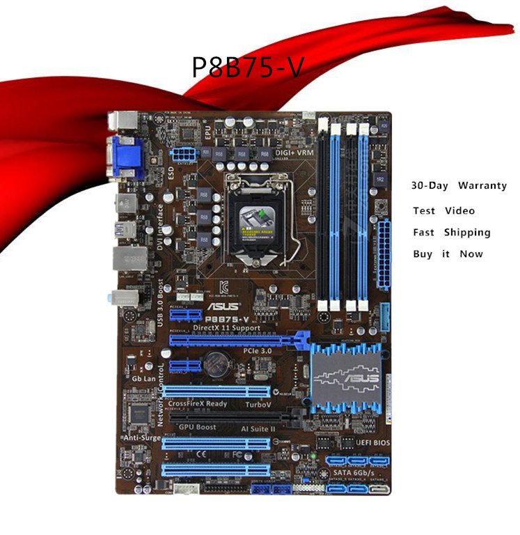 for ASUS P8B75-V Motherboard LGA1155 32GB CPU i7 i5 i3 DDR3 ATX