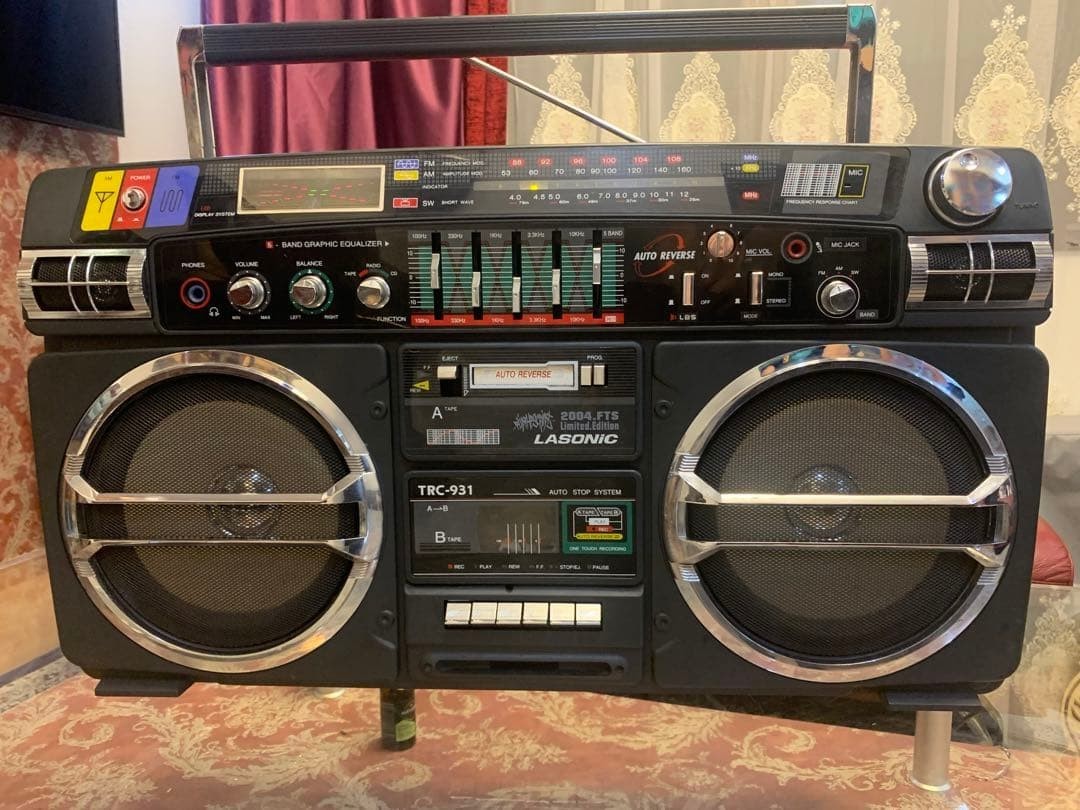 Lasonic TRC-931 Boombox Vintage Blaster Dual Cassette Radio