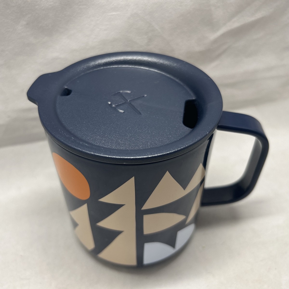 REI CO-OP Graphic Stainless Steel 12oz Blue Camp Mug Cup with Lid