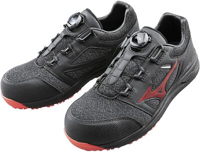 MIZUNO WORKING Safety Shoes ALMIGHTY LS2 52L BOA F1GA2202 Black