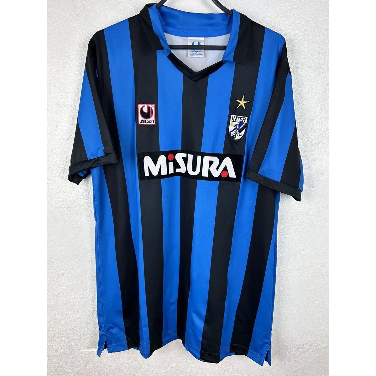 Vintage Uhlsport Inter Milan 1988/89 Home Kit Soccer Football
