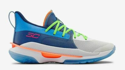 Under Armour Curry 7 Blue White Basketball Shoes 3022113-404 Size