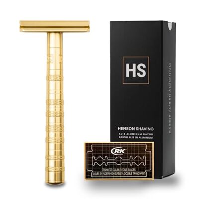 HENSON SHAVING AL13 Shaver MEDIUM (BRIGHT GOLD) with 5 replacement
