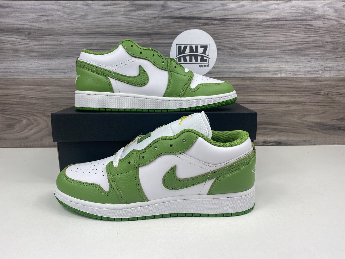 Nike Air Jordan 1 Low SE BG White Green 'Chlorophyl Lightening