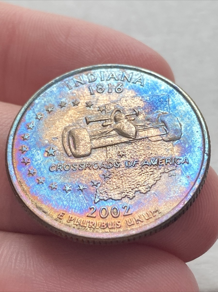 2002 P Indiana State Quarter Actual Coin Stunning Exceptional Blue