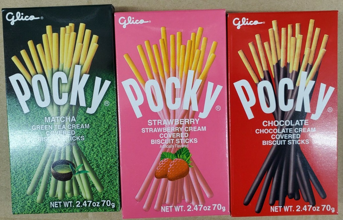 Glico Pocky Chocolate, Matcha, Strawberry Combo Biscuit Sticks