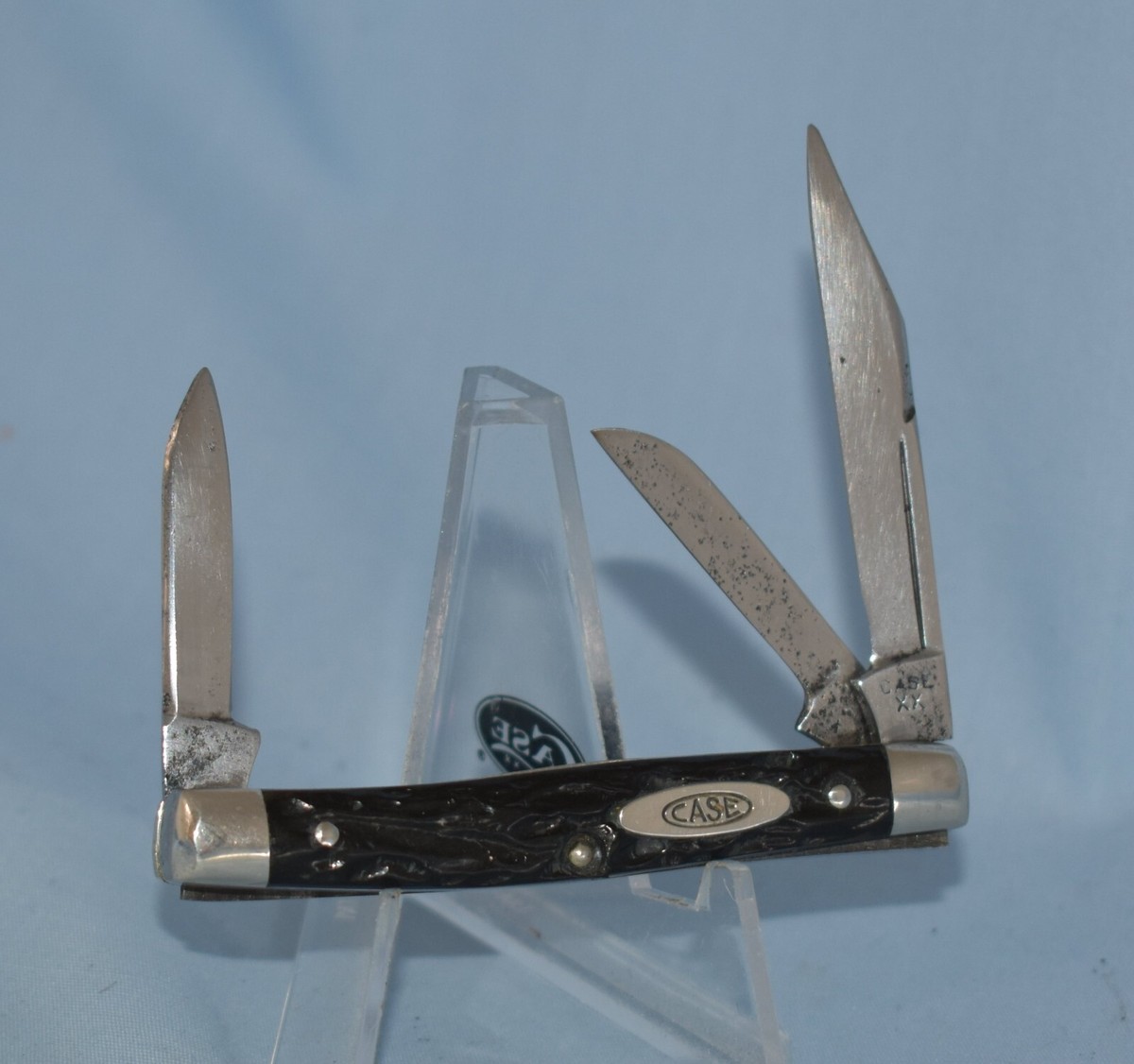 RARE VINTAGE CASE XX ROUGH BLACK STOCKMAN KNIFE 6333 1940-64