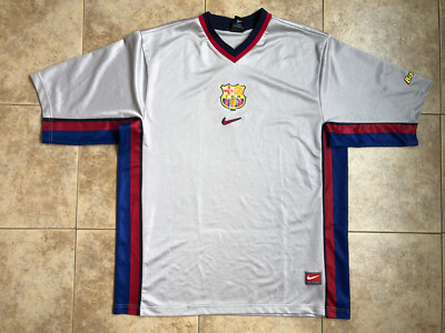 Barcelona Away football shirt 1998-2001 #9 Kluivert Size XL | eBay UK