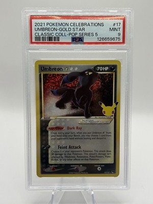 2021 POKEMON CELEBRATIONS CLASSIC COLL #17 UMBREON-GOLD STAR PSA 9