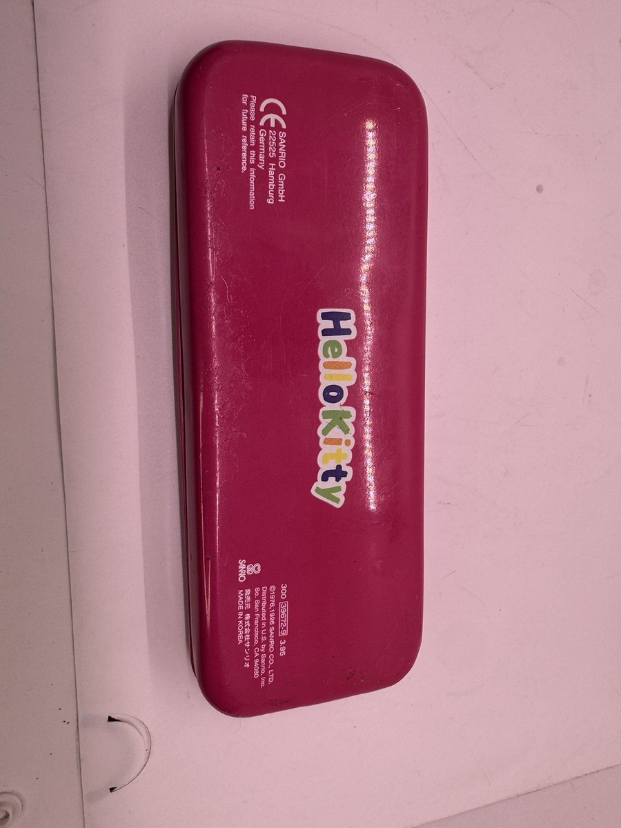 Vintage Hello Kitty Pink tiered Metal pencil box case sanrio