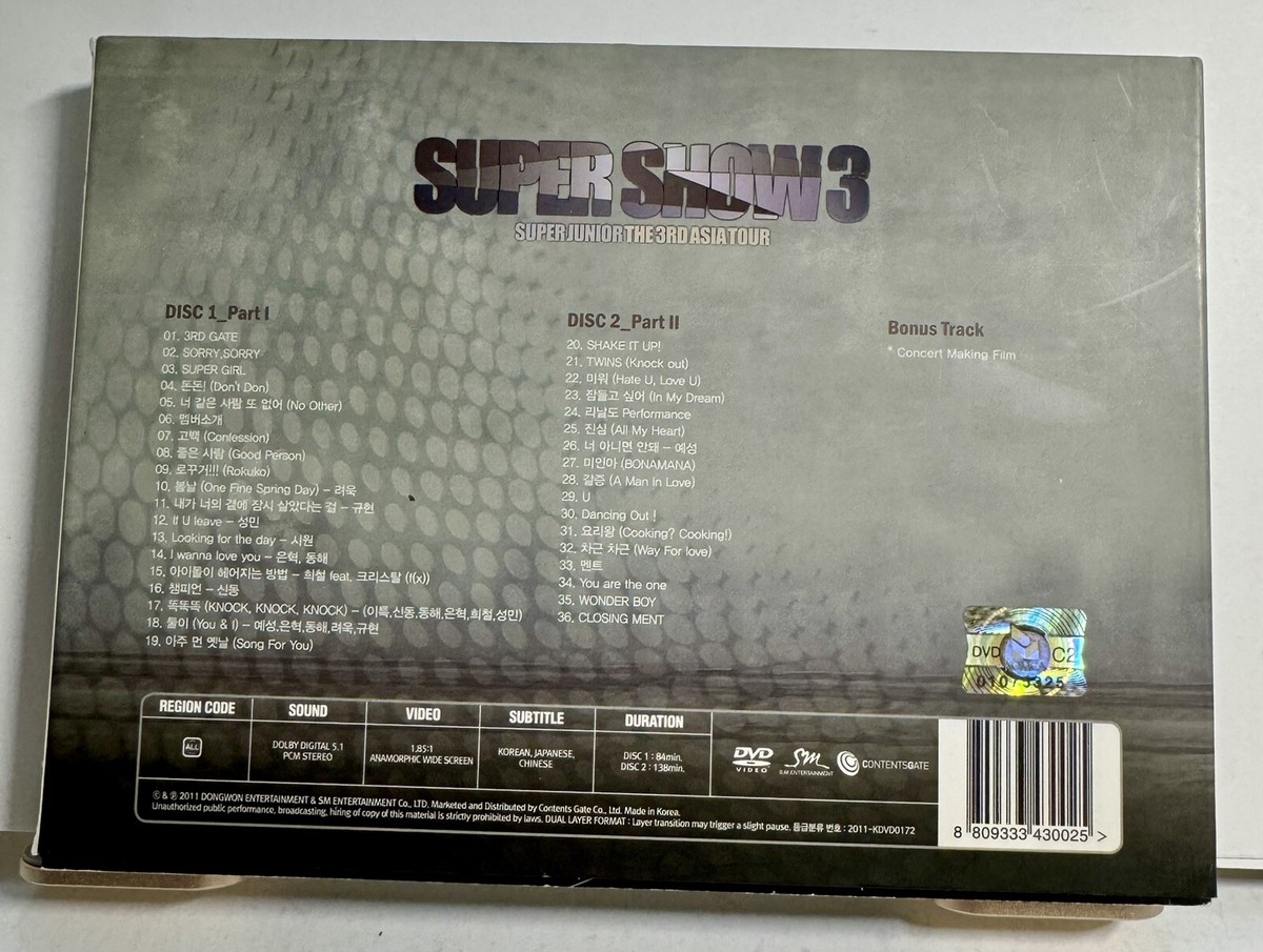 Super Junior - Super Show 3 The 3rd Asia Tour - 2 DVD Box Set with
