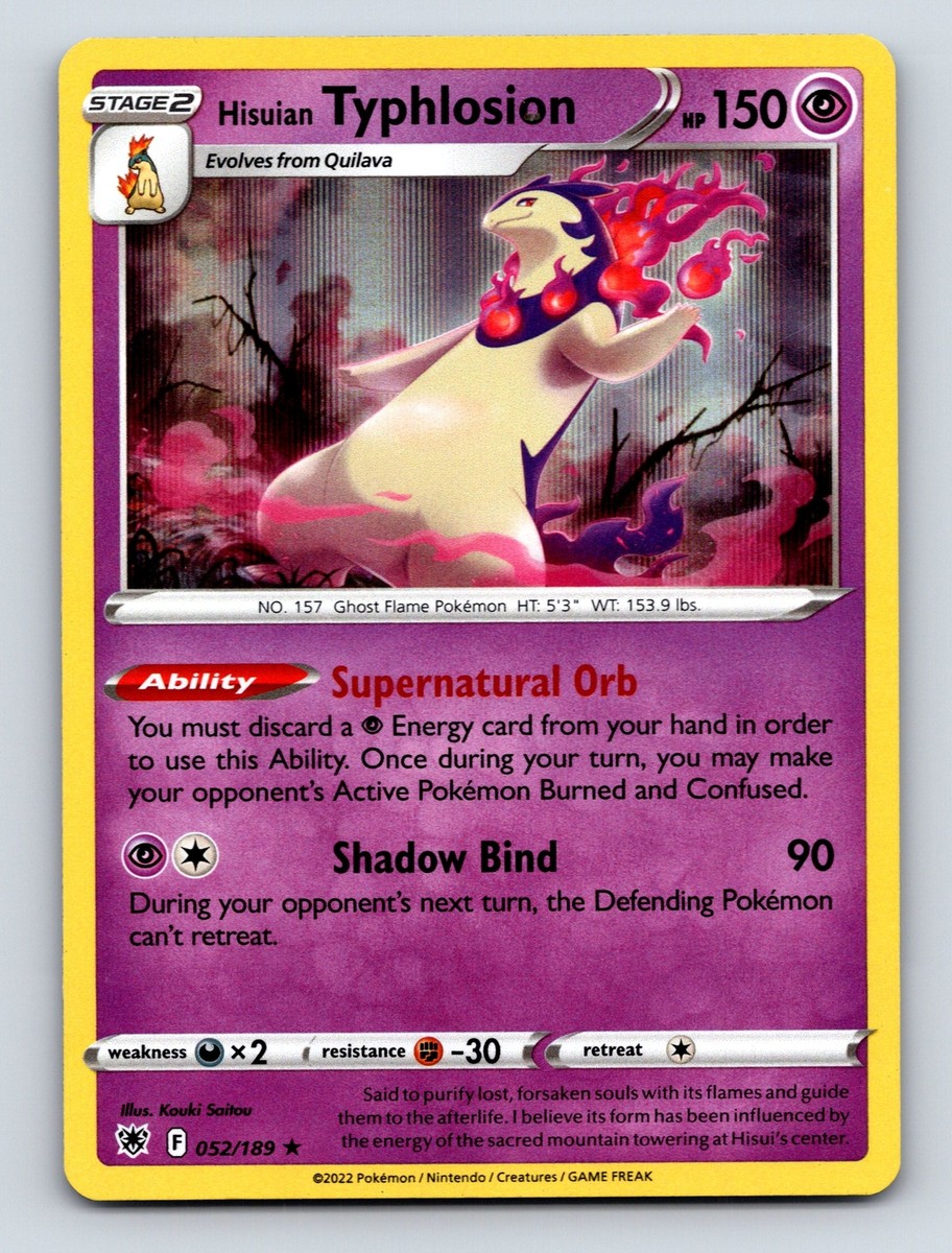 Stage 2 Hisuian Typhlosion HP 150 Supernatural Orb Shadow Rarity