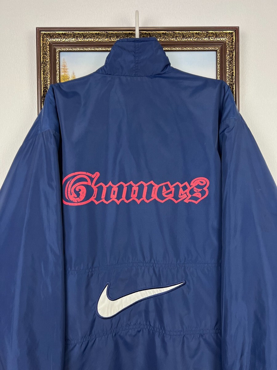 Vintage 90's Nike Arsenal Football Jacket Soccer Blue Bomber