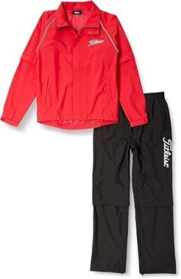 Titleist Golf Rain Jacket & Pants Set Men Stretch TSMR1592 Red