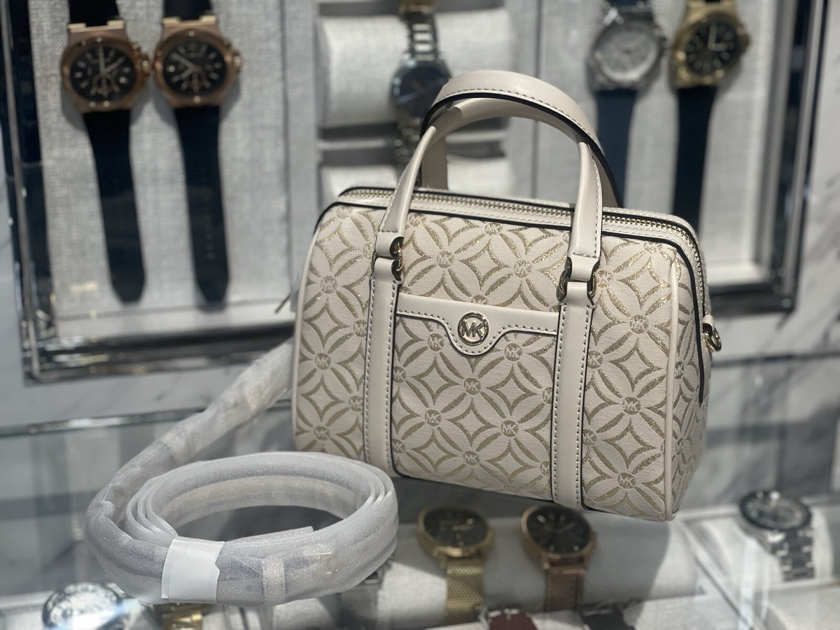 Michael Kors Travel Small Duffle Crossbody Handbag Purse Bag (Pale