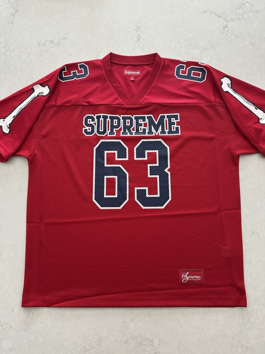 Size Large - FW25 Supreme Bones Football Jersey Graphic Logo Red
