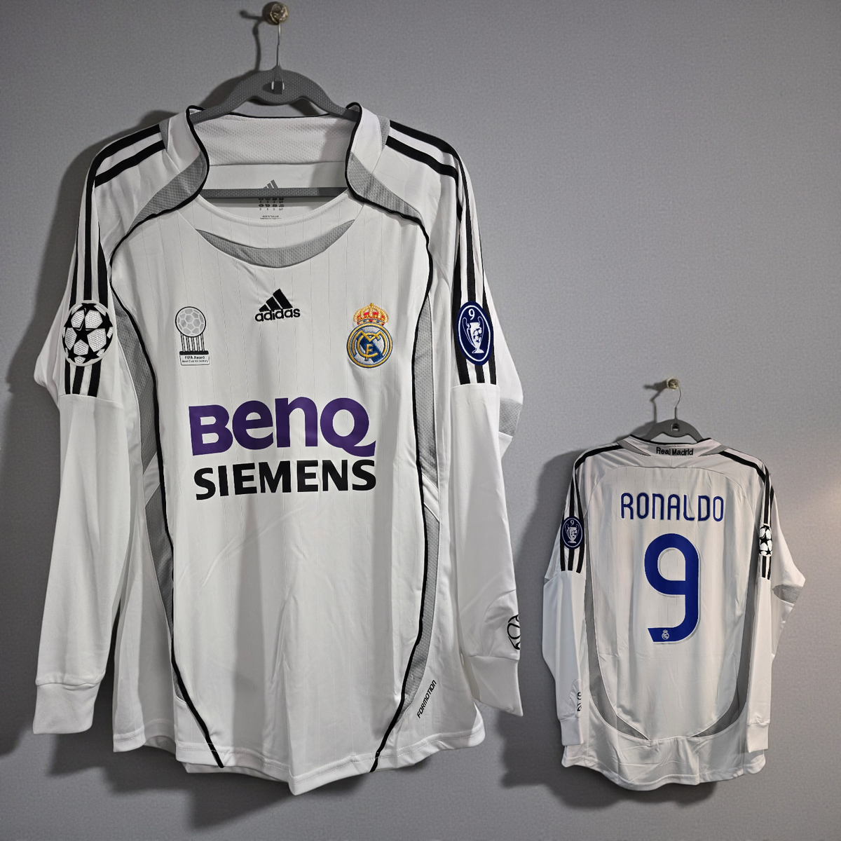 01 - R. Madrid 06/07 Home UEFA - White - Ronaldo # 9 - Large (Run