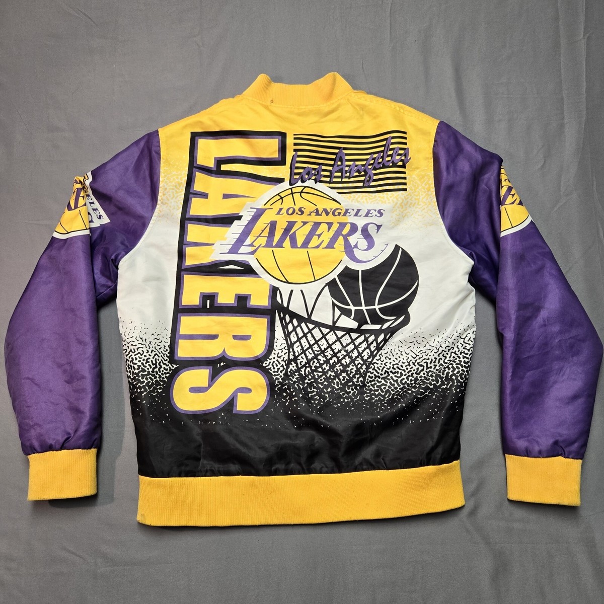 NBA Los Angeles Lakers Yellow Purple Bomber Model Jacket Size L | eBay