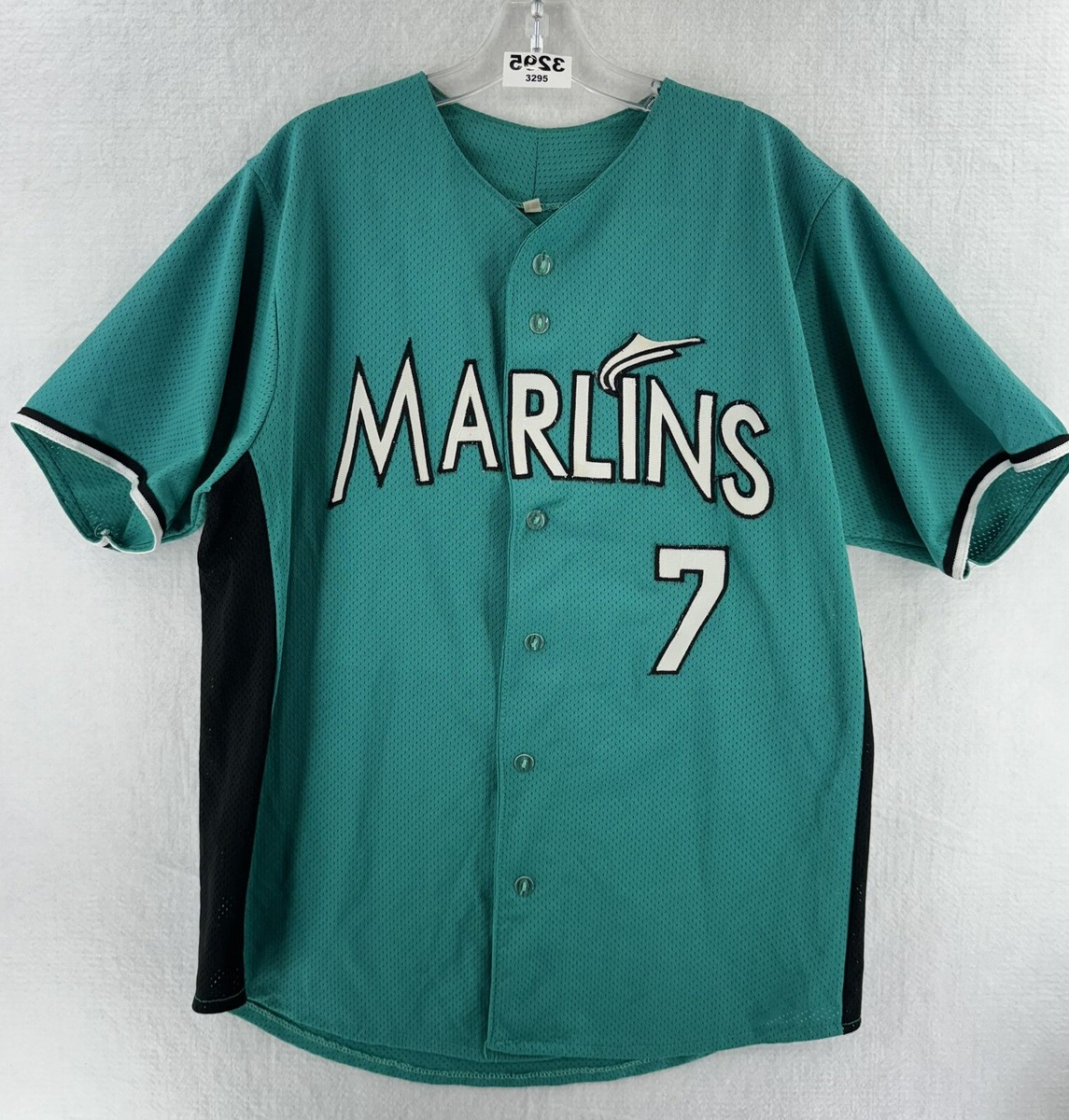Vintage Starter Florida Marlins Sewn Jersey Mens L Teal MLB Miami