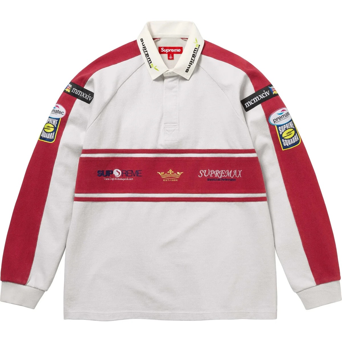 Supreme Chest Stripe Rugby White Red Purple 3colors FW24 | eBay