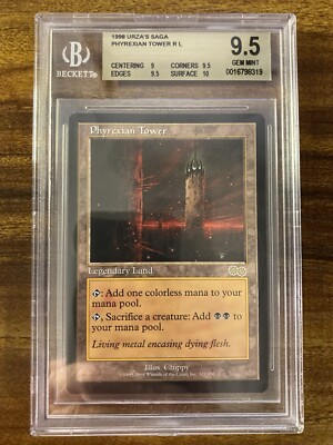 MTG✨PHYREXIAN TOWER✨Urza's Saga BGS 9.5 GEM MINT RARE Land 1998