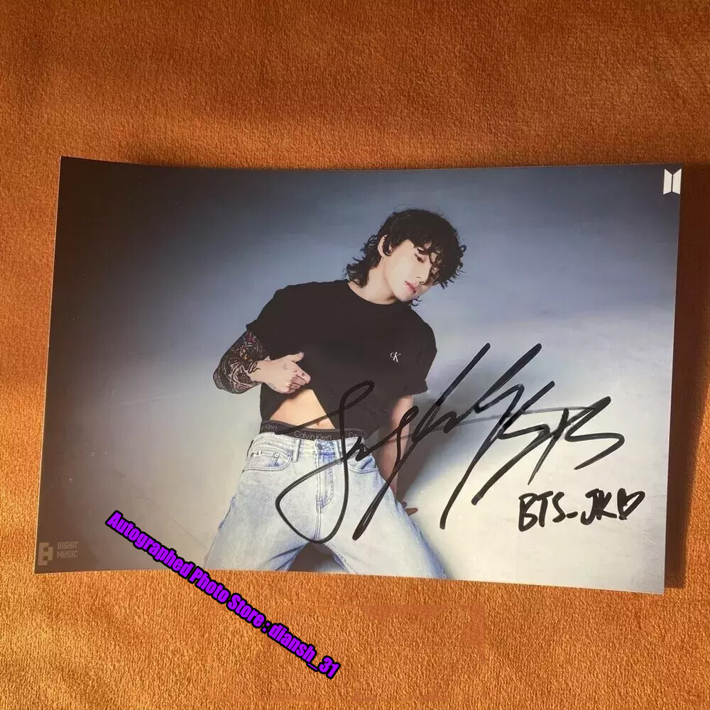BTS JK JUNG KOOK Autographed Signed Photo 4.6 Kpop Collection 2024