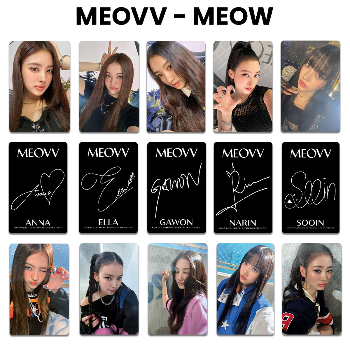 5pcs/set MEOVV BROADCAST MEOW photocard Self Made . Photo Special