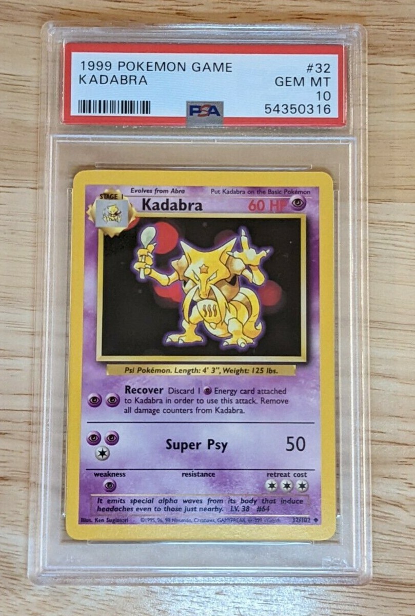 1999 Pokemon Unlimited Base Set Kadabra #32 PSA 10 GEM MINT | eBay