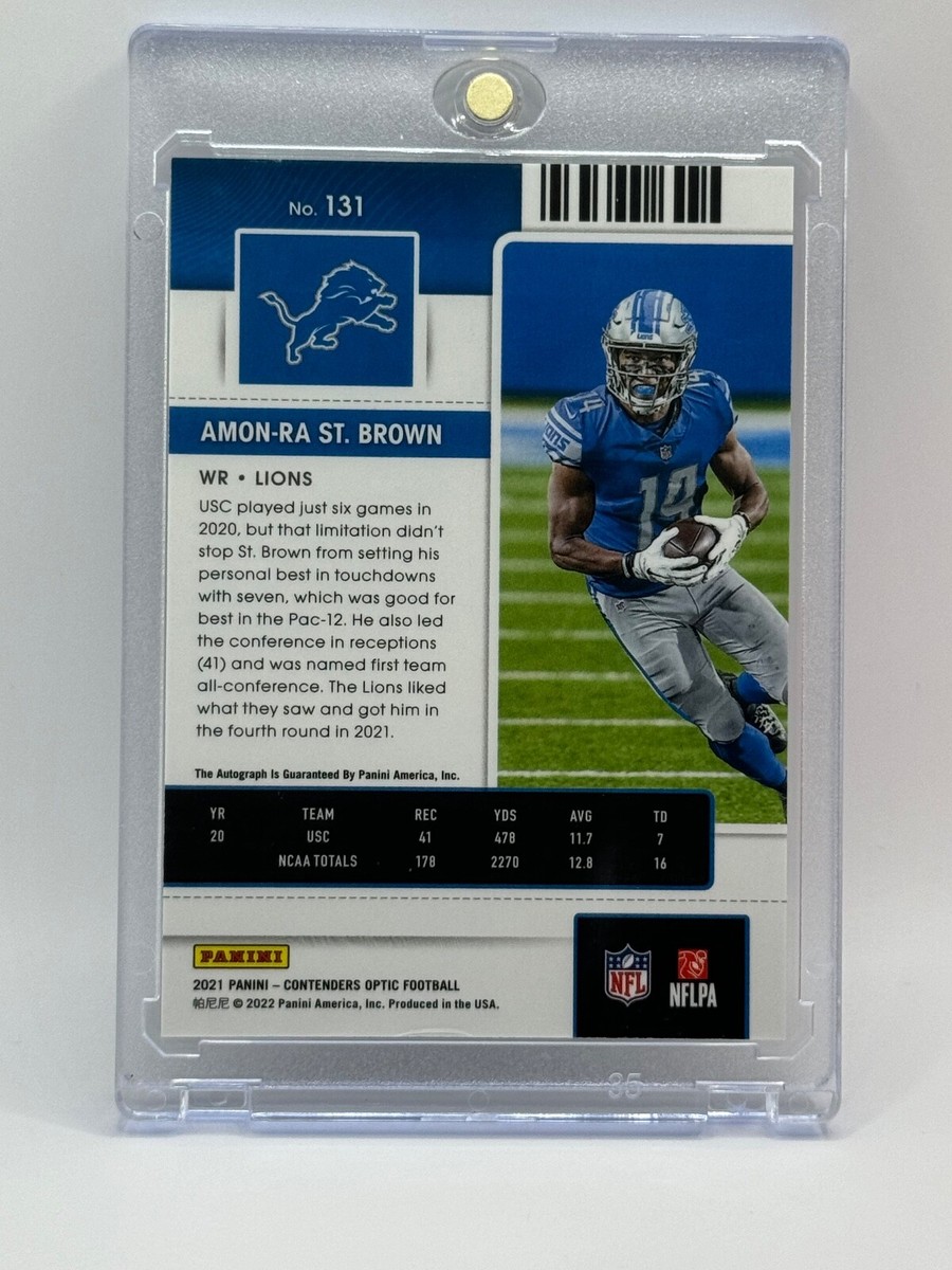 2021 Panini Contenders Optic Amon-Ra St. Brown Rookie Ticket Auto