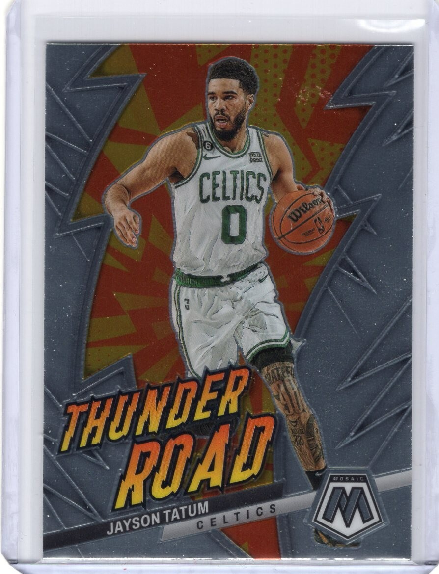 Jayson Tatum 2022-23 Panini Mosaic Thunder Road Insert #10 Boston